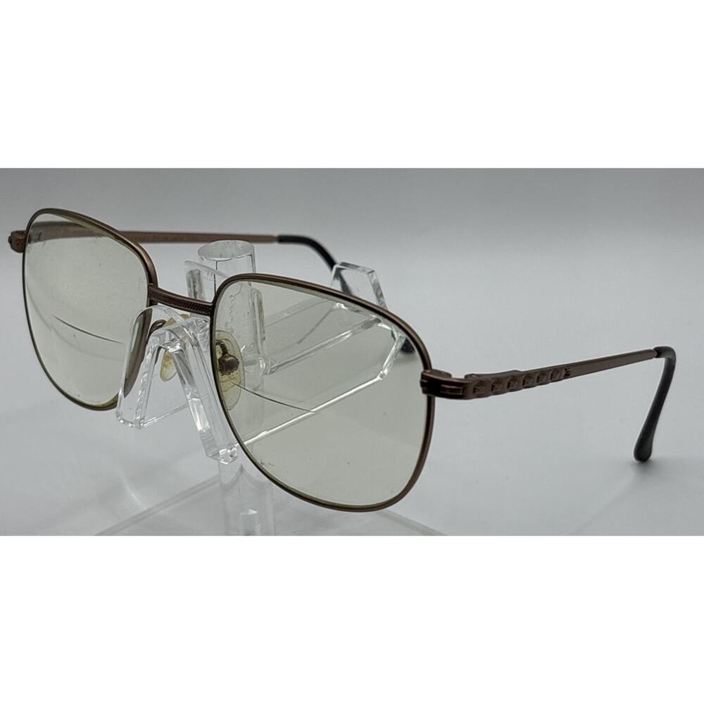 William Antique Brown Eyeglasses Aviator Metal Optical Frames Unisex 140mm
